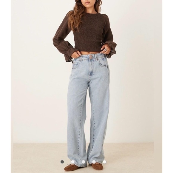 We The Free Denim - We The Free Jeans Womens‎ 27 Aster Blue Light Wash High Rise Straight Denim
